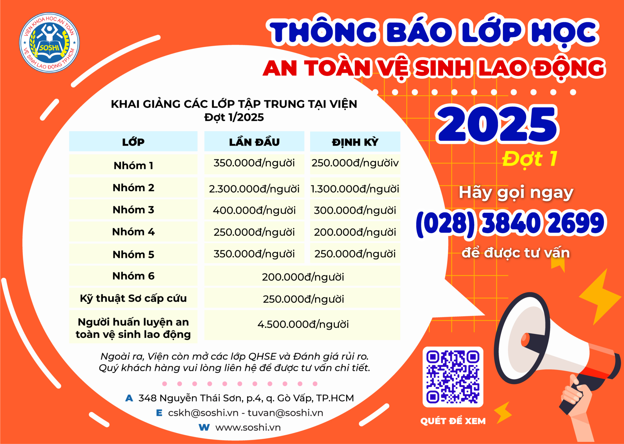 Thông báo lịch học